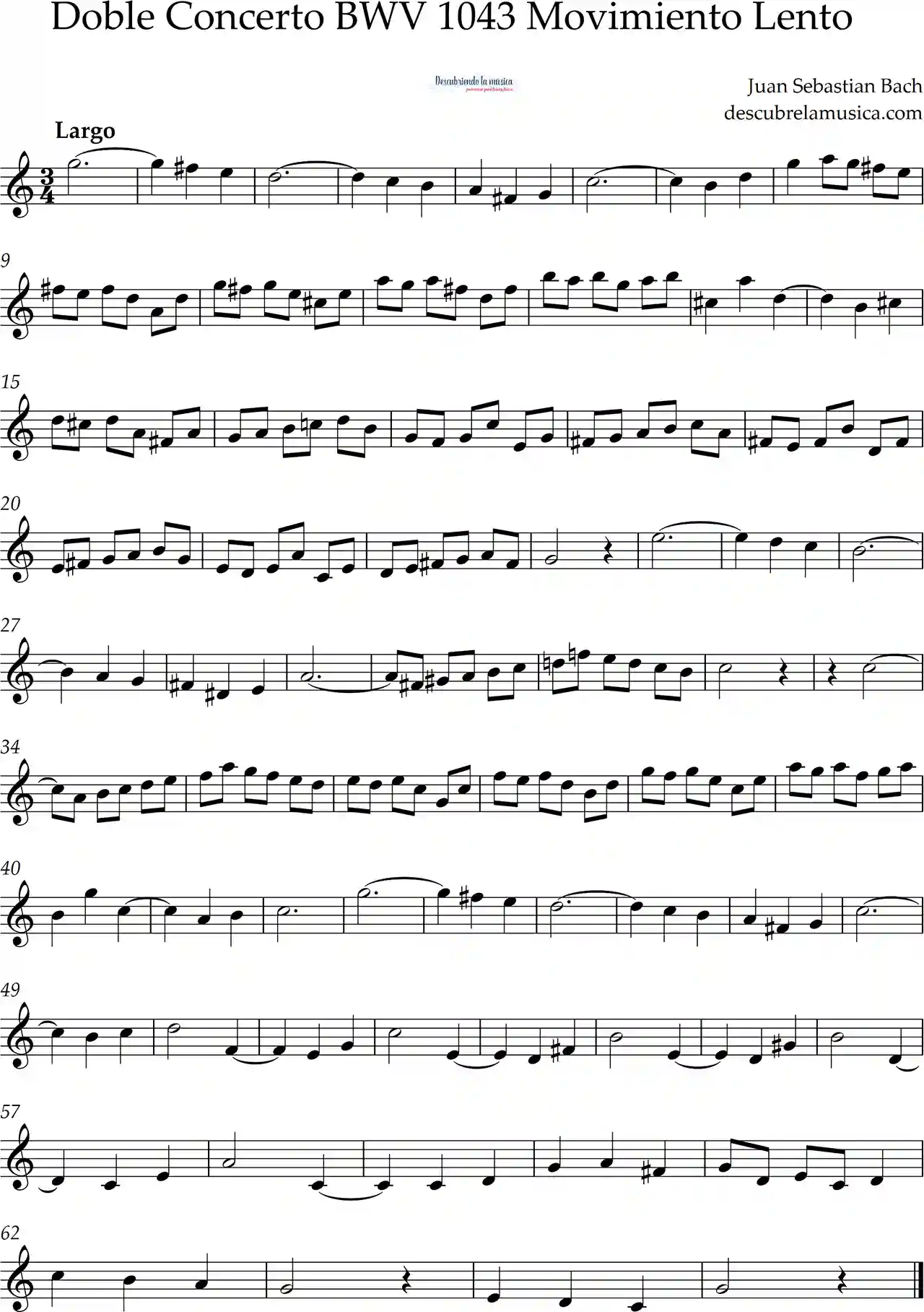 Doble Concierto 1043 de Johann Sebastian Bach