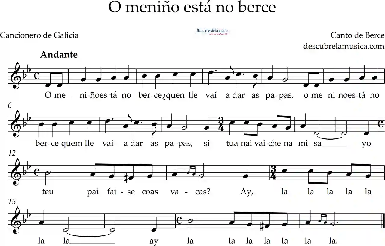 O meniño está no Berce