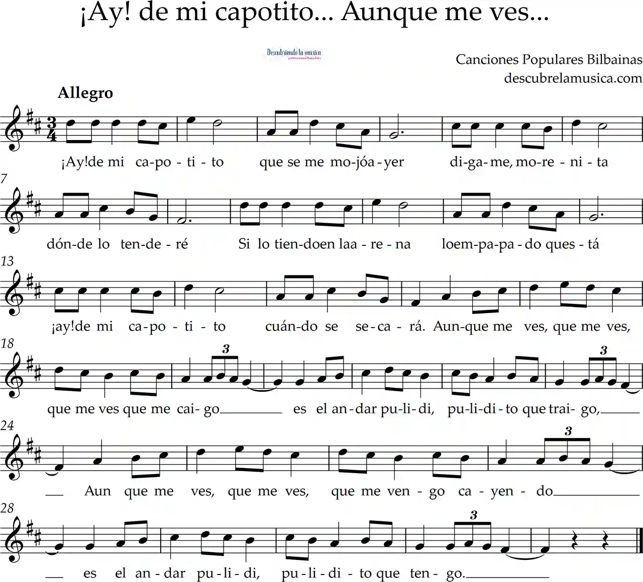 Ay de mi capotito. Aunque me ves
