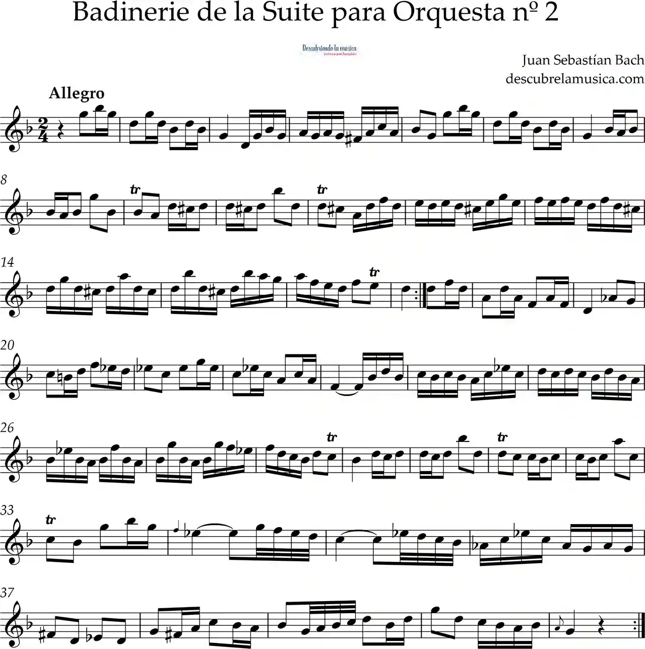 Badinerie de la Suite para Orquesta de Bach