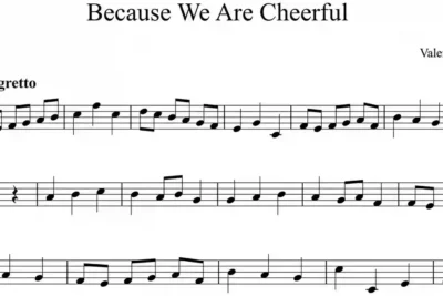 Partitura de Because We Are Cheerful de Valentin Rathgeber para flauta dulce