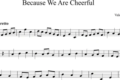 La partitura Because We are Cheerful