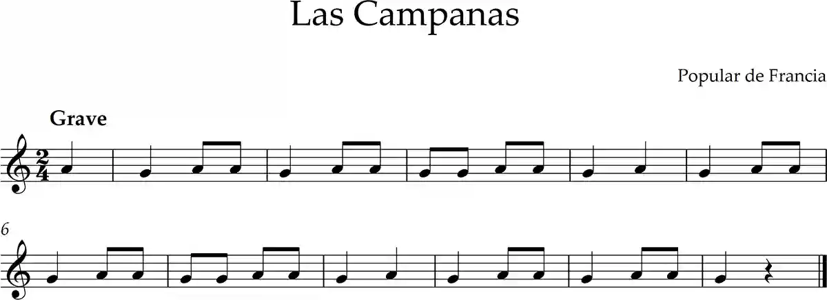 Las Campanas partitura para flauta dulce