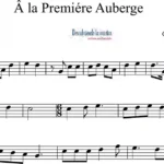 Â la Premiére Auberge Partitura para flauta dulce