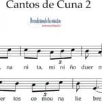 Canción de Cuna. Partitura para flauta dulce
