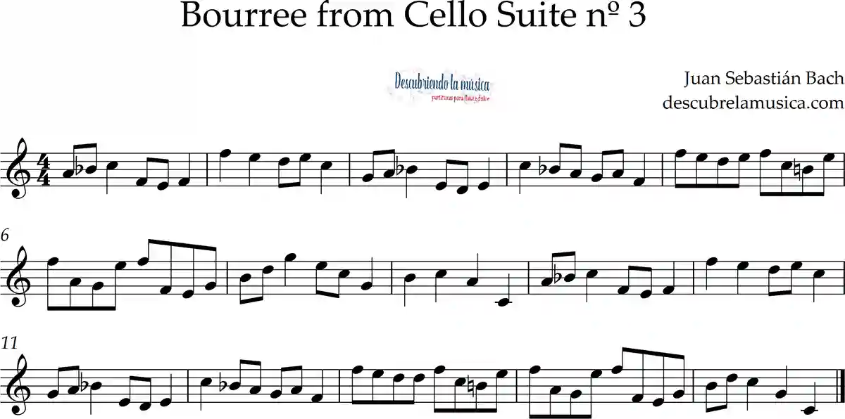 Bourree para Cello Suite nº 3 de Juan Sebastián Bach
