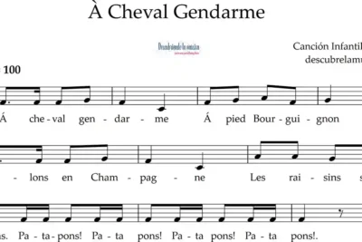 À Cheval Gendarme. Melodía para flauta dulce
