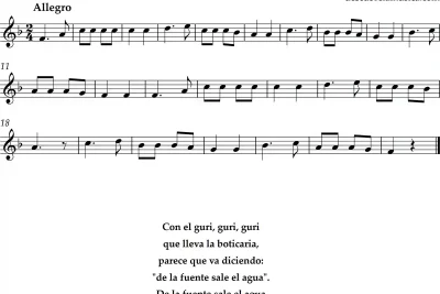 Partitura de Con el guri, guri, guri